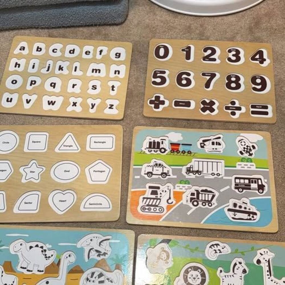 Set of 6 puzzles with puzzle holder